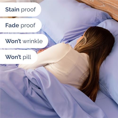 Split King Size 5 Piece Sheet Set - Breathable & Cooling Sheets - Lavender
