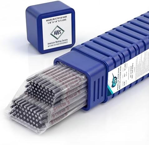 E7018 H4R Welding Rod 1/8”, 5 lb Pack, Premium Quality Low Hydrogen Carbon Steel Stick Electrode (SMAW), Vacuum Sealed & Waterproof Durable Packaging, Suitable for Stick Welding Tools