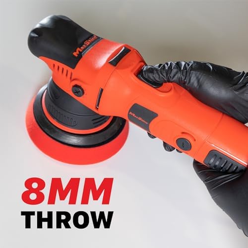 Maxshine 2-Piece M8S V2 Dual Action Polisher & 16oz AIO Polish Car Detailing Kit – 8mm Throw Random Orbital Buffer, 1000W, 5″ Backing Plate 6-Speed – Car, Truck, SUV & Boat Paint Correction