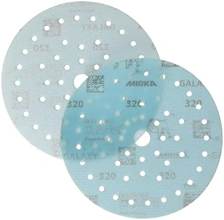 Mirka Galaxy Multifit 6 Inch Ceramic Discs, 320 Grit, Hook & Loop, 50 Pack
