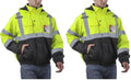 sesafety Reflective Jacket for Men, High Visibility Jackets, Safety Jackets for Men, Hi Vis Construction Bomber Jackets Waterproof with Pockets and Zipper, Black Bottom, Class 3 (Pack of 2)