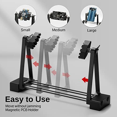 SainSmart 2-in-1 Magnetic Helping Hands, Luxurious Soldering Repair Station with Silicone Soldering Mat, PCB Circuit Board Holder, 5X LED Magnifying Lamp, Extra Large & Heavy Duty Base Plate, ESD Safe