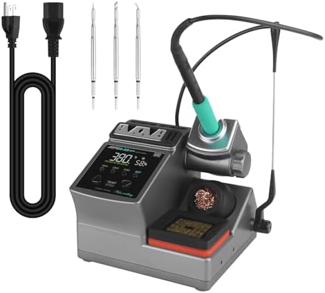 A9PRO Soldering Station 120W Handle Control Temperature 212°F-842°F Solder Station Soldering Iron with C210 Handle and 3 Soldering Tips