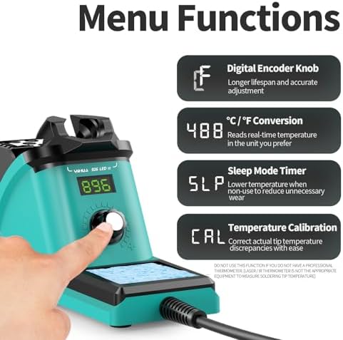YIHUA 926 III Soldering Iron Station Kit with 12-IN-1 Helping Hands, Solder Dispenser, Lead-Free Solder, 6 Soldering Tips, Desoldering Pump