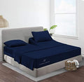 JS Sanders Collection Split Head Sheet Set Cal. King Size,Navy Blue
