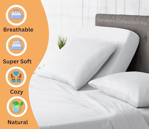 SCI Top Split Flex Sheet Set for Adjustable Bed King Size ,White