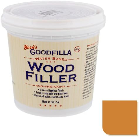Goodfilla White Oak,1 Quart (3.7lbs) Wood and Grain Filler, Stainable, Sandable, Zero Waste, Non-Toxic, USA Made