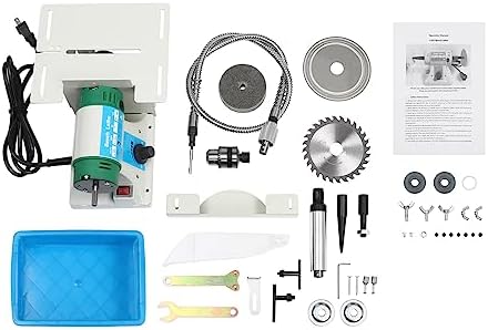 5-in-1 Mini Table Saw, Speed Adjustable Table Saws for Crafts, 750W Electric Desktop Grinder Polisher Sander for Cutting Polishing Grinding Carving Drilling of Wood Jade Metal Agate
