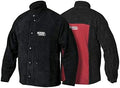 Lincoln Electric Heavy Duty Leather Welding Jacket | Ideal for High Amperage or Out of Position Welding | XXXL | K2989-XXXL, Black/Red