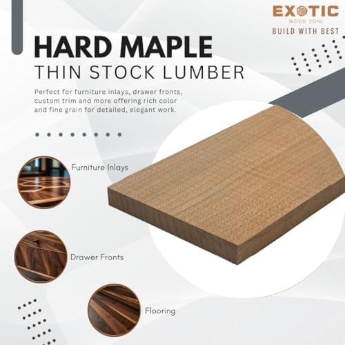 Hard Maple Thin Stock Lumber Boards Wood Crafts 1" x 5" x 24"