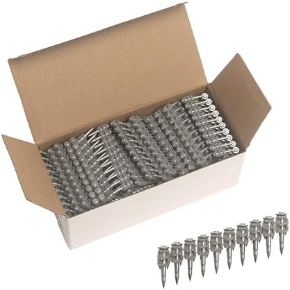 1000x Collated Concrete Nails 1 Inch (25mm) for Hilti BX 4 (BX4) Cordless Concrete Nailer, B4 MX Collated Strip, Full Round Head Hardened Steel Pins for Metal Track, Drywall & Concrete