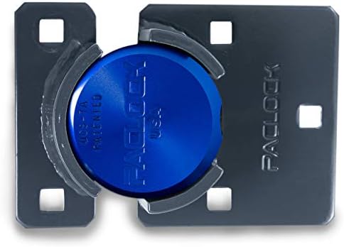 PACLOCK's UCS-7A/775 Hasp and Puck Combo Kit, High Performance 6-Pin Cylinder, Keyed Differently w/ 2 Keys, Blue Anodized Aluminum, Double Coated Grey Hasp