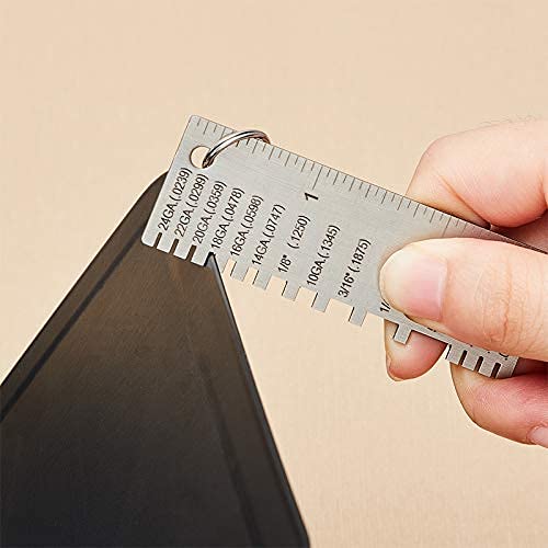 Weewooday 1 Pcs Wire/Metal Sheet Thickness Gauge Metal Tool Welding Accessories Portable Stainless Steel One Sided Material Thickness Gauge Plated Size Inspection Tool