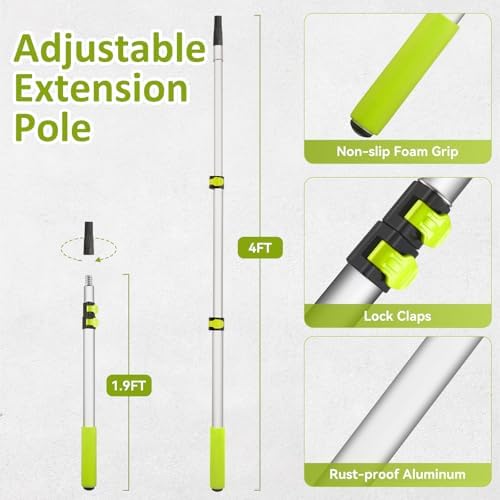House Paint Roller Kit with Extension Pole, Home Wall Painting Supplies Set