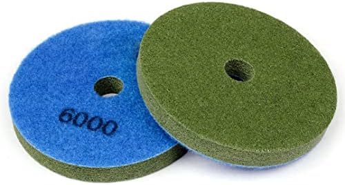 4 Inch Sponge Fiber Diamond Polishing Pads 2-Pack Grit 6000 for Marble Polishing Cleaning