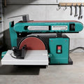 4" x 36" Belt 6" Disc Sander Combo, 120V/60Hz Bench Sander, Adjustable 0–90° Tilt & 0–45° Bevel Table, Belt Grinder Polisher Grinding Machine for Metal, Woodworking and DIY (Green)