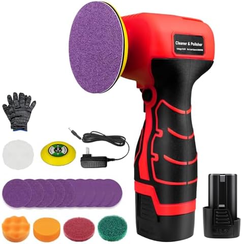 Cordless Sander, 3" Palm Sander with 16.8V 2.0Ah Li-ion Battery, 3500RPM Mini Polisher, 19 Accessories Sanders Tool for Sanding/Polishing/Waxing/Cleaning