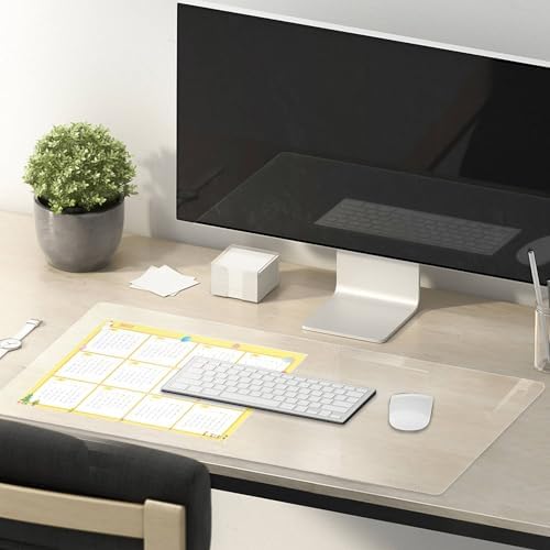 24 x 72 Inch Clear Table Cover Protector, 2mm Thick Clear Table Protector for Dining Room Table, Plastic Table Cover, Waterproof Table Pad for Kitchen, Office