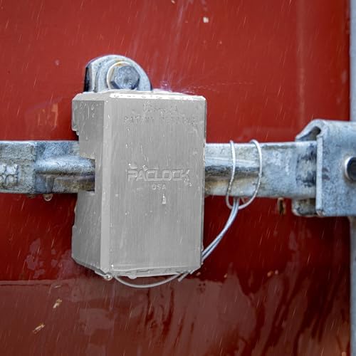 PACLOCK's 82-Series Patented Container Lock, UCS, Keyed Alike U-Pick!, Silver, Anodized Aluminum, 1, for Ribbed-Handles on Container Doors