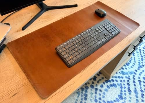 Rovelis Full-Grain Leather Desk Mat, 31”×15”