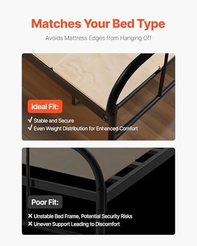 VEVOR Bunkie Board Twin Size, 35" x 71" Foldable Box Spring, 0.4" Thicker Wooden Bed Boards for Under Mattress, Bed Slats with No Assembly Required, Easy-to-use Bed Support Board