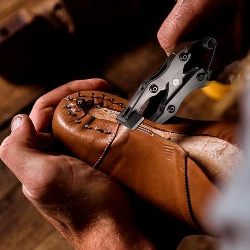 Leather Flat Plier 7.5 inch Flat Nose Plier Wooden Handle Leather Work Clamp Press Parallel + Cross Structure for Crafting DIY Projects