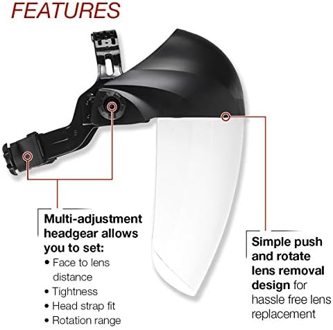 Lincoln Electric OMNIShield Professional Face Shield - High Density Clear Lens - Premium Headgear - K3750-1