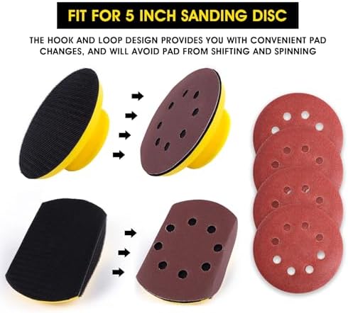 S SATC Sanding Blocks 5 Inch Hook and Loop Sanding Block 2 PCS Round and Mouse Hand Sanding Block for Wood Furniture Restoration Home Arts and Crafts