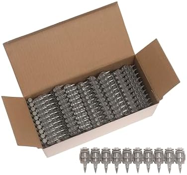 1000x Collated Concrete Nails 3/4 Inch (19mm) for Hilti BX 3 (BX3) Cordless Concrete Nailer, B3 MX Collated Strip, Full Round Head Hardened Steel Pins for Metal Track, Drywall & Concrete