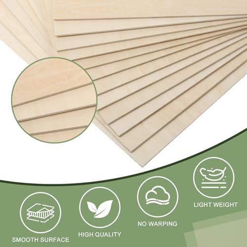 60 Pack Basswood Sheets 12x12x1/8 Inch for Crafts，Unfinished Wood for Laser Cutting & Engraving，Wood Burining，Plywood for Architectural Models.
