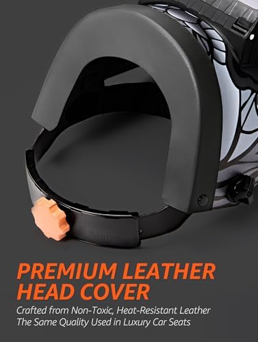 Auto Darkening Welding Helmet - Flip Up Lens, Lightweight, Shade #4/9-13 (White)