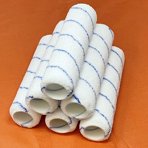Allgala Paint Rollers 9 inch 3/8 Nap 6 Pack Shedless Lint Free Microfiber Paint Roller Covers for Paint Roller Kit House Painting Project