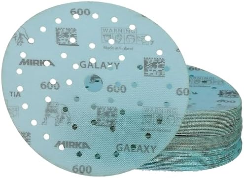 Mirka Galaxy Multifit 6 Inch Ceramic Discs, 600 Grit, Hook & Loop, 50 Pack