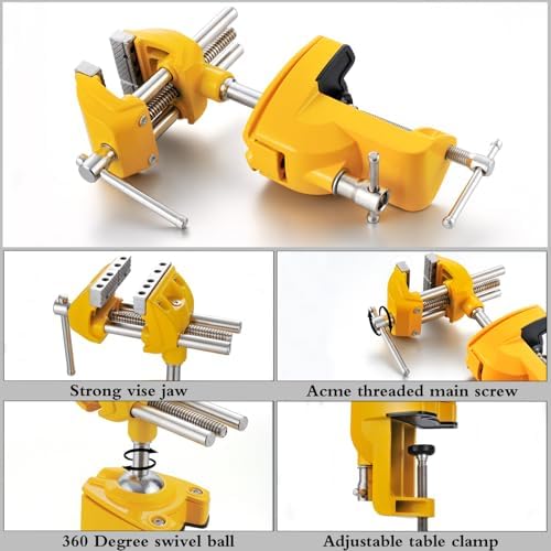 MAXMAN Bench Vise, 360° Cast Steel Swivel Base, 3 inch Multi-Purpose Clamp