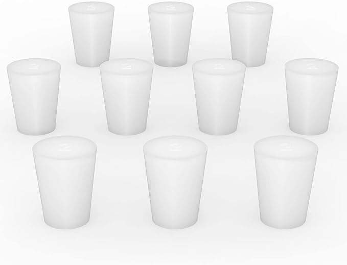 stonylab Silicon Rubber Stopper, White Tapered Lab Seal Silicon Stoppers Rubber Plugs (10-Pack, 2#)