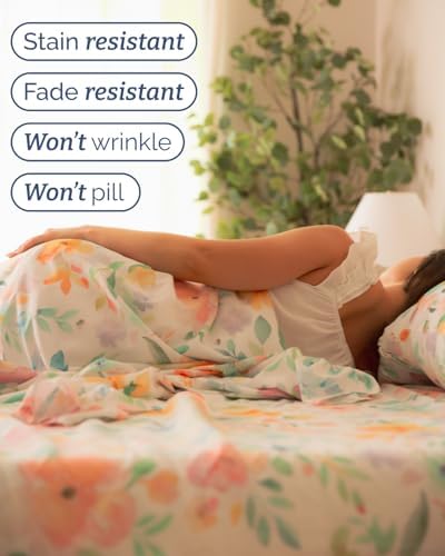 King 4 Piece Floral Sheet Set - Soft, Breathable & Cooling - Blush Blossom