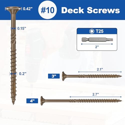 #10 x 3” Deck Screws, 316Pcs Star Drive Wood Screws