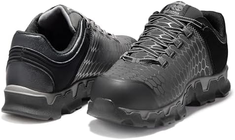 Timberland PRO Men's Powertrain Sport Alloy Safety Toe Industrial Athletic Work Shoe, Black/Grey-2024 New Raptek, 7.5 W
