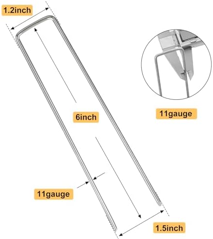Whonline 560 Pack Landscape Staples 6 Inch, Galvanized Garden Stakes