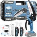 Saker Mini Chainsaw|6 Inch Chainsaws[2026 Upgraded]|Mini Cordless Electric Chain Saw|Small Handheld Portable Chain Saws Battery Powered Saw for Tree Trimmer and Garden