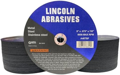 100-Pack 9" x .075" x 7/8" Cut-Off Wheel Metal & Stainless Steel