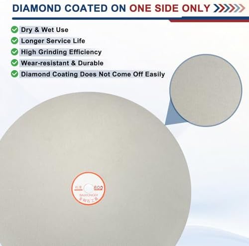 12 Inch x 1/2" Arbor Diamond Flat Lap Disc, 800 Grit