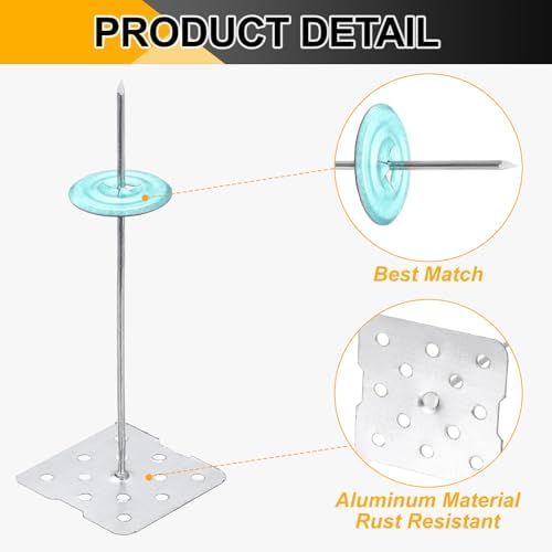 PATIKIL Perforated Insulation Pins 5.1" 60Pcs 0.8" Aluminum Round