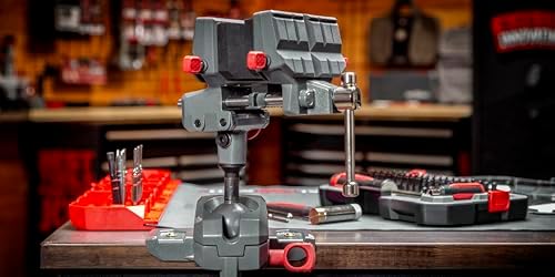Real Avid Vise - 360° Swiveling Bench Vise for Optimal Positioning, Versatile Applications, 5" Jaw Width Vise for Cleaning, Maintenance, Woodworking & More High-Torque Applications up to 100 ft-lb