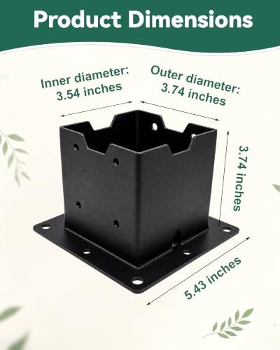 2 PCS 4x4 Post Base Brackets, 4x4 Post Anchor for Concrete & Wood