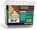 Deck Plus Deck Screws, #10 x 4in, 215 Pieces,5 Lb Box, Brown