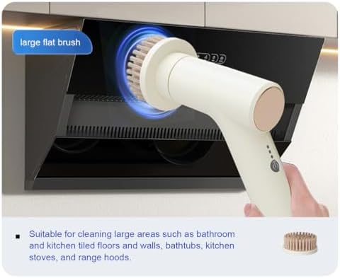 Electric Spin Scrubber, IPX5 Waterproof Power Shower Scrubber with Long Handle, 2 Speeds Cordless Cleaning Brush for Bathroom Bathtub,Handheld Version