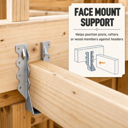 50 Pack 2x8 Joist Hangers, 20 Gauge Galvanized Wood Connectors