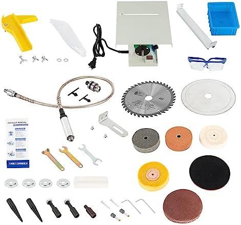 750W Lapidary Saw Polisher Multifunctional Rock Cutting Saw Adjustable Speed Stone Cutter (800-10000 RPM) with Angle Ruler for Polishing, Grinding, and Cutting Jade, Metal, Wood (6in Blade)