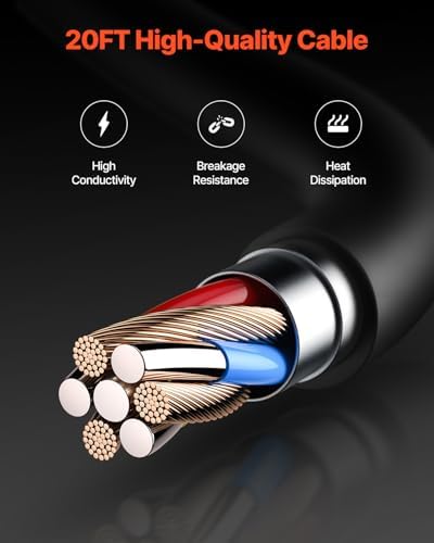 VEVOR 200Amp Spool Gun with 20FT Cable, Compatible with Hobart lronMan 240 Mig Welders, Suitable for 0.030" and 0.035" Flux Core/Solid/Aluminum Welding Wires